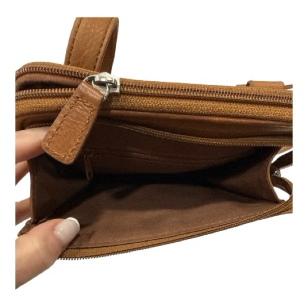 Fossil Men's Brown Leather Messenger Bag